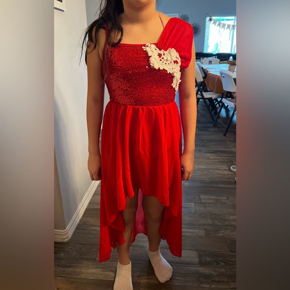 Red figure skating dress child S/M
